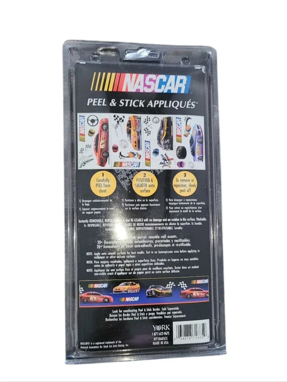 Nascar Peel & Stick Wall Decals 20 Self Adhesive Wall Accents NIB
